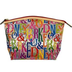Dooney & Bourke Clear Multicolor Doodle Large Makeup Travel Pouch